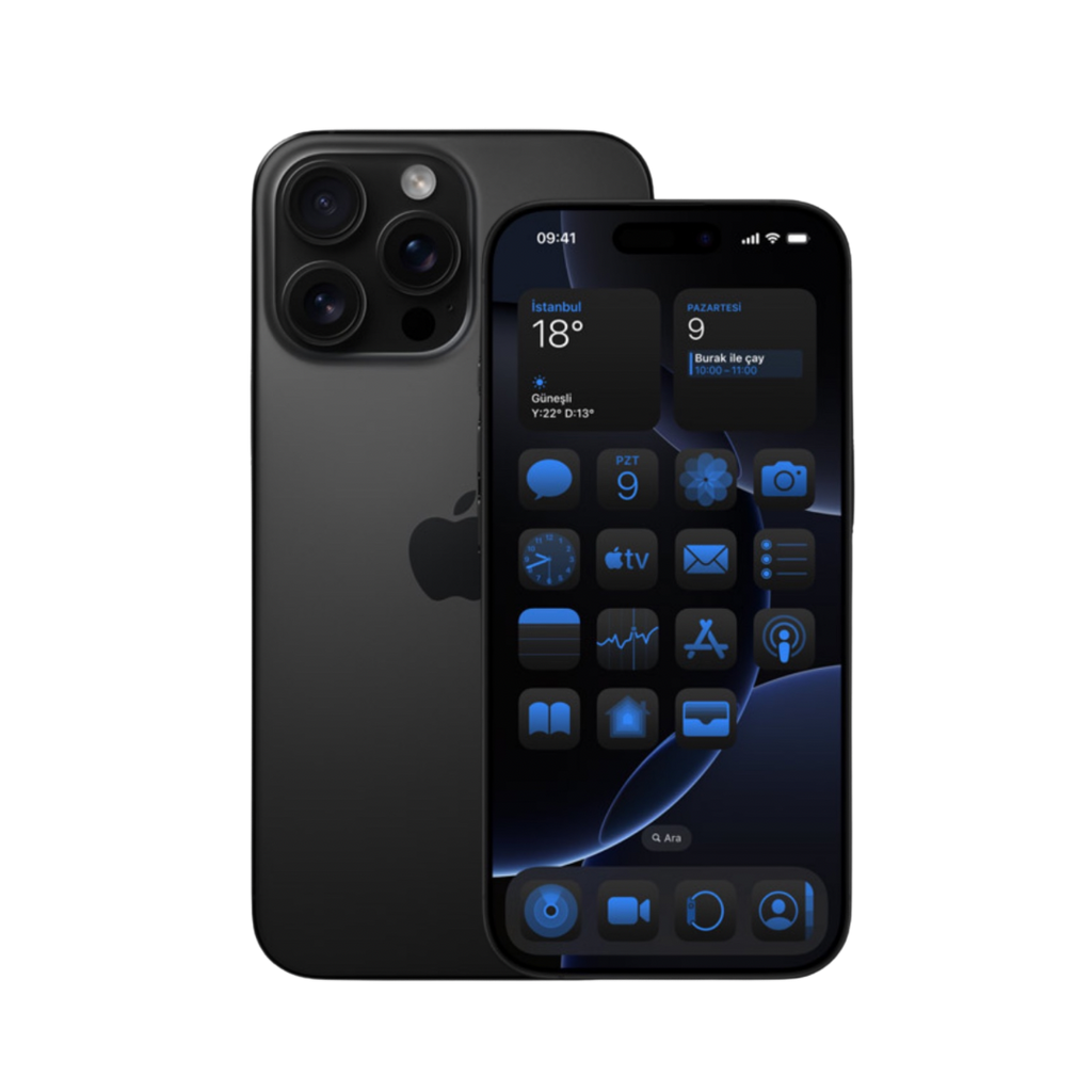 İphone 16 pro max siyah titanyum replika android model